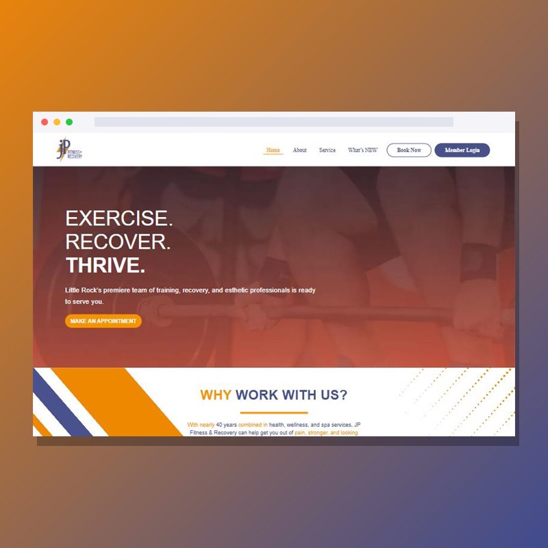 JP Fitness & Recovery website by Bytespark Digital