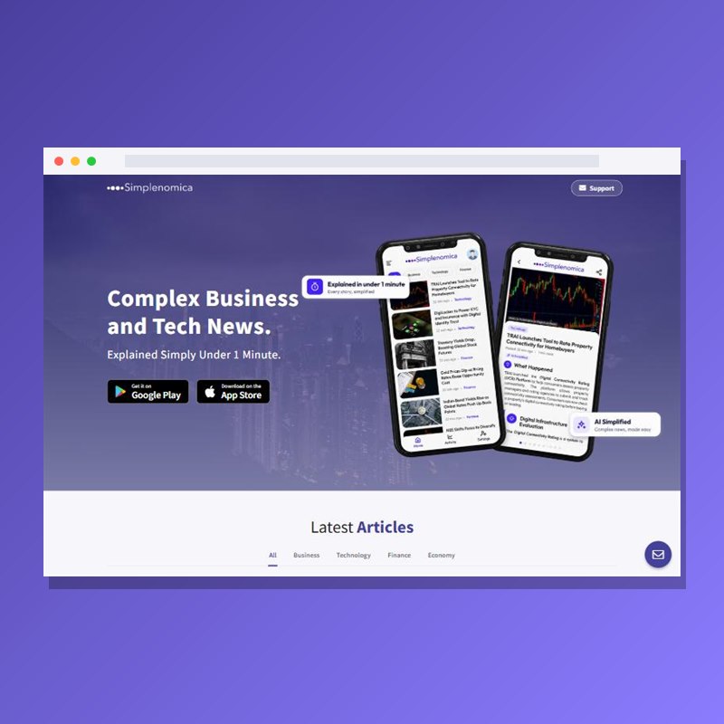 Simplenomica website by Bytespark Digital